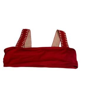Topshop Red Zigzag Trim Swim Bikini Top Size 12